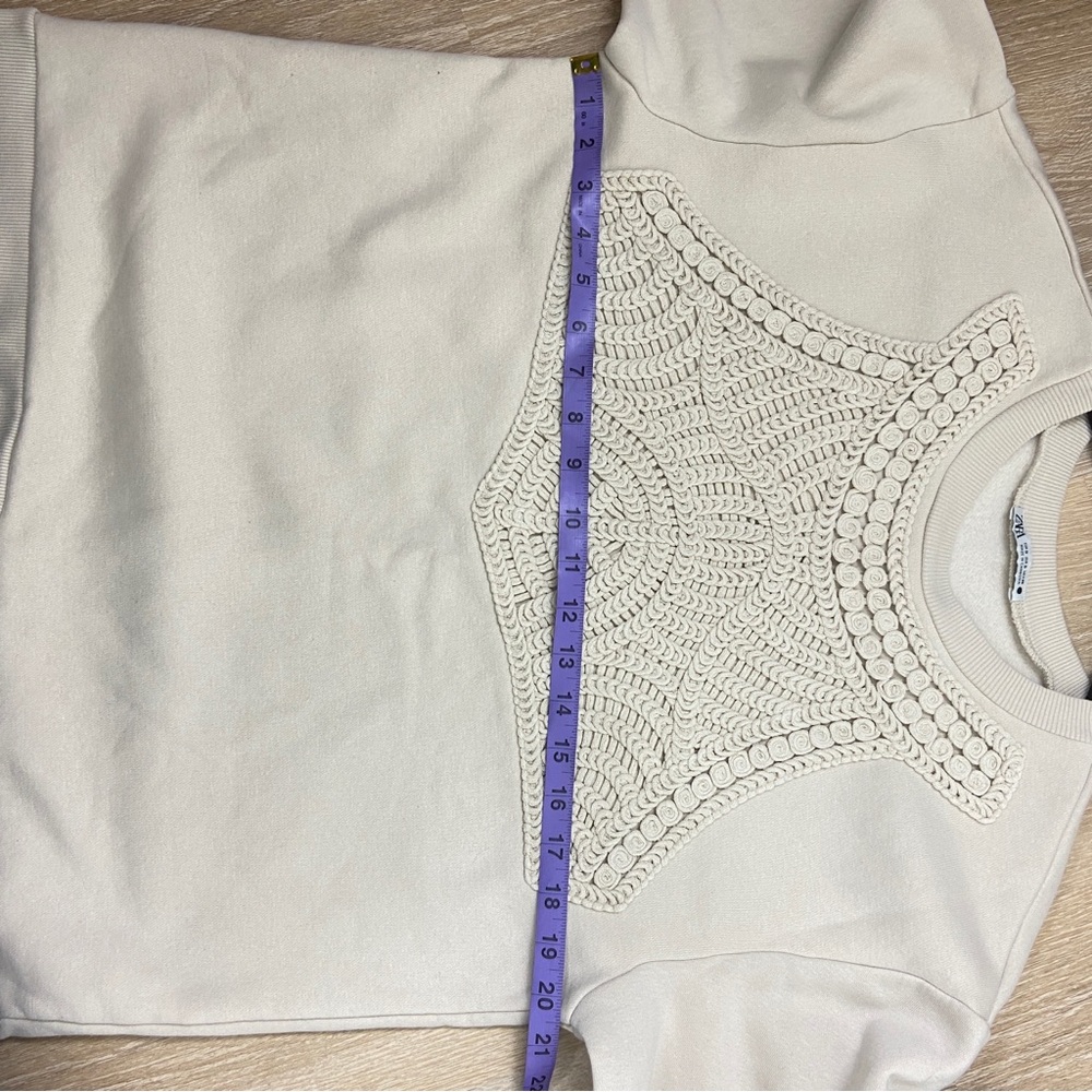 Zara Cream Textured Knit Sweatshirt - Picture 7 of 8